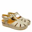 ON-FOOT TAUPE CAGED STRAP SANDALS IN SOFT LEATHER - photo 1