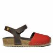 JUNGLA RED LEATHER SANDAL MONO BAND WITH STRAP FOR WOMEN - photo 2