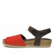 JUNGLA RED LEATHER SANDAL MONO BAND WITH STRAP FOR WOMEN - photo 3