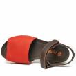 JUNGLA RED LEATHER SANDAL MONO BAND WITH STRAP FOR WOMEN - photo 4