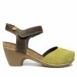 JUNGLA OLIVE GREEN LEATHER SANDALS WITH STRAP FOR WOMEN - photo 1