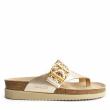 MEPHISTO HEIKE TWIST VEGA LEATHER GOLD FLIP-FLOPS WITH BUCKLE FOR WOMEN - photo 1