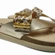 MEPHISTO HEIKE TWIST VEGA LEATHER GOLD FLIP-FLOPS WITH BUCKLE FOR WOMEN - photo 4