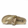 MEPHISTO HEIKE TWIST VEGA LEATHER GOLD FLIP-FLOPS WITH BUCKLE FOR WOMEN - photo 3