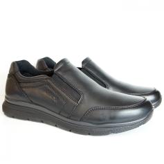 ENVAL SOFT MEN'S CASUAL SHOE IN BLACK NAPPA WITHOUT LACES