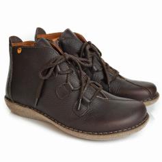 JUNGLA BROWN BOOTS WITH EMBOSSED LEATHER AND CROSSED LACE