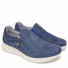 ENVAL SOFT JEANS BLUE SUEDE MOCCASIN ULTRA SOFT WITH ZIP