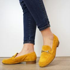 ETIENNE SUEDE LEATHER GOLD MOCCASIN FOR WOMEN