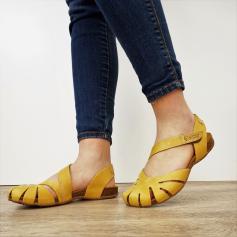 SABATINI OPEN TOE YELLOW SANDALS WITH STRAP AND MEMORY FOAM