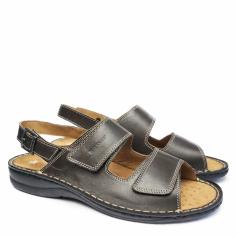 SUSIMODA LEATHER MEN SANDALS WITH DOUBLE STRAP AND REMOVABLE INSOLE COFFEE BROWN