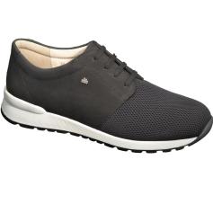 FINN COMFORT MEN'S PERFORATED LEATHER' SNEAKERS LACED ENFIELD BLACK 