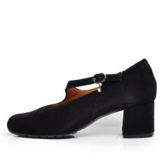 VALE WOMEN'S DECOLLETE CROSSED BAND SUEDE LEATHER BLACK