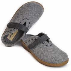 BIOLINE HOUSE SLIPPERS REMOVABLE INSOLE DAYLA MERINOS WOOL STRAP CLOSURE